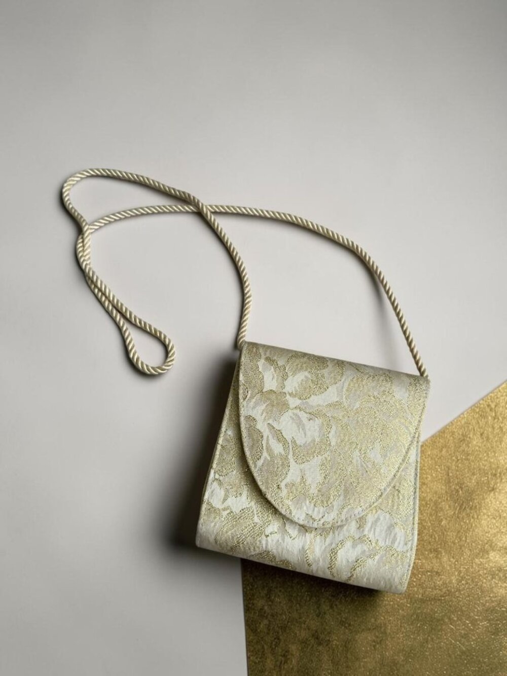 LE REGALE Vintage Gold Cocktail Bag Clutch